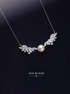 Kechu <little angel> original design high-end 925 sterling silver natural pearl necklace clavicle female wings retro fairy necklace freely adjustable within 45cm 1-3 days hair