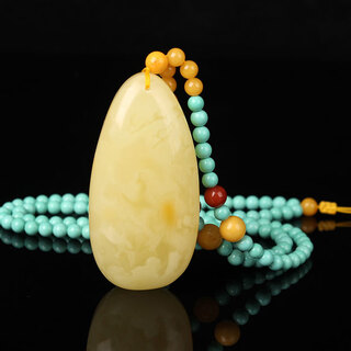 Zhenghe jewelry, natural unique products, one item, one certificate, natural beeswax pendants for men and women, russian material, white nectar full of honey necklace gift