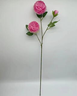 Simulated 3-head peony wedding flower arrangement rose flower sea wedding layout fake brazilian roses arranged on the ground to lead silk flowers rose pink