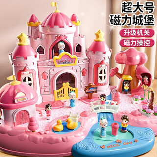 Bei chuzhong children's toys girls birthday gift 3-6-10 years old educational little girls magnetic play house castle friends 34 fantasy three-layer simulation + slide + sound and light music 7-14 high-end gift box 61 children's day gift