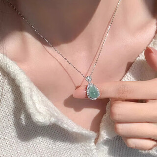Jianlu jade gourd silver necklace women's jade high-quality light luxury pendant jewelry birthday gift for girlfriend and mom