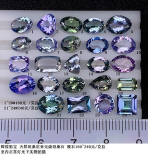 Weici natural tanzania unburned tanzanite loose stone ring earrings bracelet 5#1.07