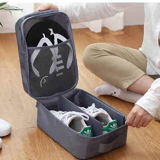 Ling yuxun's travel storage bag for shoes, shoe bag, shoe bag bag artifact, dust-proof, transparent, portable suitcase for multiple pairs of shoes, large gray shoe bag (low-cut sneakers, mesh shoes