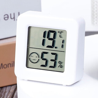 Household electronic temperature and humidity meter indoor dry and wet household temperature and humidity display mini portable high-precision wall white size about 4.5 cm