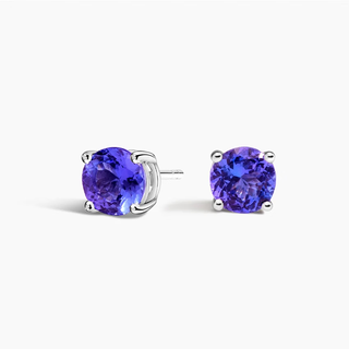Chipan gem miner s925 silver natural color gemstone earrings classic four-prong amethyst topaz peridot earrings s925 violet tanzanite earrings pre-sale