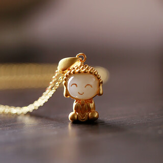 Tanhai natural hetian jade sterling silver 18k gold-filled maitreya buddha pendant for women, national style jade buddha male gold inlaid jade necklace for women, single pendant