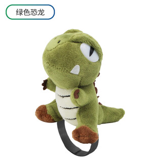 Tooquv儿童平衡车头盔自行车安全帽装饰玩偶创意滑步车童车公仔玩具配件 绿色恐龙【头盔穿孔固定】