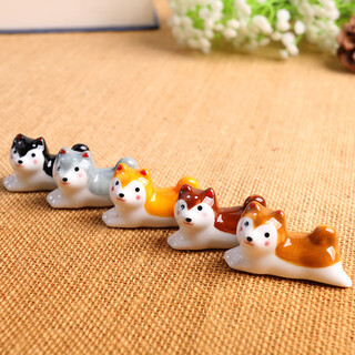 Jin geyu japanese-style cat chopstick holder japanese-style ceramic cat puppy shiba inu ornaments chopstick holder chopstick holder cartoon exquisite home small shiba inu dog complete set of 5