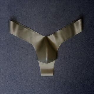 Latex concave and convex rubber single thong men's one-piece translucent butt-exposed sexy low-waisted seamless bag for pre-sale 1 piece transparent black one size fits for 85-105 cm waist 2 feet 5