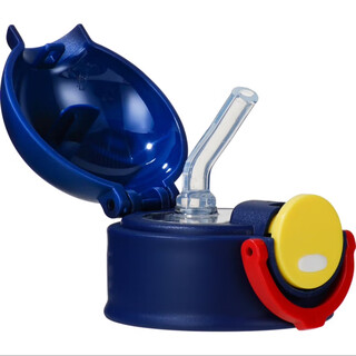 Disney children's thermos cup straw cup lid suction spout water cup lid with mickey straw water cup accessories blue locking straw lid round button