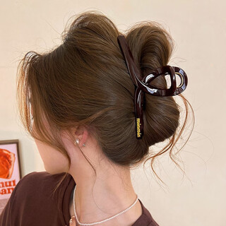 Bary reef large cross letter clip women's sensational updo shark clip back of head 2025 hair clip chocolate brown large letter clip about 13cm