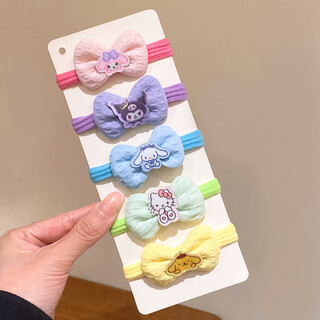 Sahane zuoyu bow hair tie, melody children's hair tie, flower towel hair tie, girl's high elastic ponytail, children's bow, pudding dog 2 pieces