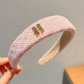 Suyi embroidered children's hairband women's 2024 new style non-stretching hair washing face pressing wide-border anti-slip headband hair bundling girls hairpin headband pink letter small fragrance hairband