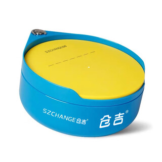 Kuangji competitive fishing bait box, bait basin, bait mixing basin, non-stick bait pulling tray, multi-functional bait accessories, fishing gear supplies, light blue (double layer) + yellow bait pulling tray, bait box