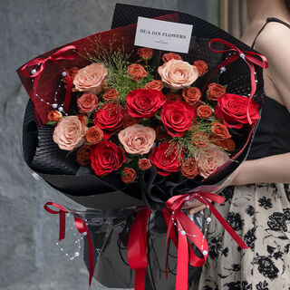 Huade flower express delivers rose bouquets within an hour, birthday gifts for girlfriends to express their love, same-day delivery across the country, sincere love | dyj41