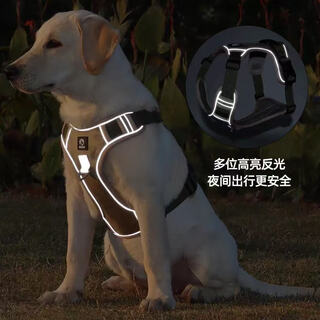 Dog leash vest style medium and large dog golden retriever labrador harness collar chain dog leash adjustable khaki single harness code recommended 15-28 jin jin equals 0.5 kg