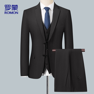 Romon suit suit men's business suit professional formal suit groom groomsmen wedding dress jacket black 2xl