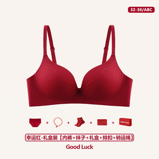 Adore autumn and summer zodiac year underwear set for women with small breasts push up red underwear panties bra set gift box bride wedding new year lucky red - single piece good luck 85b
