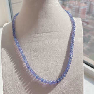 Lie rui tanzanite plain abacus bead necklace colorful gift elderly gift clavicle chain large particles