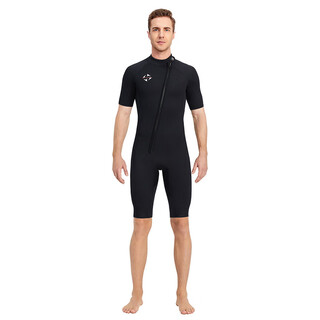 Dive&sail one-piece short-sleeved shorts wetsuit 3mm men's diving wet suit thickened warm snorkeling surfing sailing jellyfish swimsuit black 2xl xx