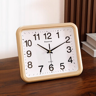 The story of time light luxury modern minimalist pendulum clock for living room home large desktop desk clock ornaments clock silent sitting clock 7271-rectangular style-gold white width 28cm height 24cm