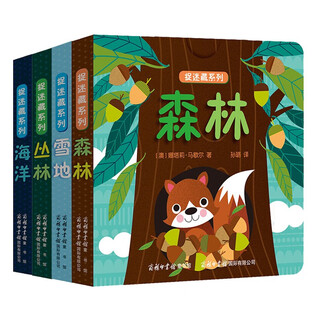 捉迷藏系列 雪地 丛林 海洋 森林（全4册）婴幼儿童早教认知启蒙手指推拉机关书宝宝动手翻翻书玩具书