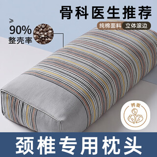 Witcemey pillow buckwheat pillow three-dimensional whole buckwheat shell leather pillow pillow core 100% pure sleep aid high pillow coarse cloth