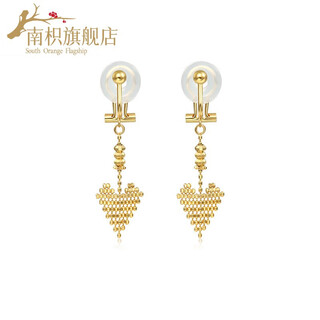 Nanzhi 18k gold heart-shaped tassel pendant painless ear clip for women without pierced earrings earrings heart ear clip yzd009