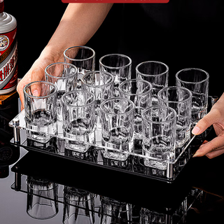 Ying'an meibai wine glass home use 2 liang set light luxury high-end 2 liang crystal glass small wine glass drinking glass beer mug 2 liang white wine glass 12 pieces + acrylic stand