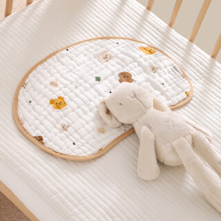Rhinesen newborn baby pillow 0 to 6 months pure cotton gauze sweat-absorbent breathable anti-vomiting newborn baby cloud pillow four seasons 0-6 months little brown bear 10 layers of gauze