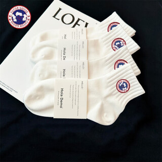 TUTORGOOSE四季款新款时尚百搭袜子男士短袜纯棉透气舒适秋季白色中筒休闲袜 （白色）四季款 4双 均码