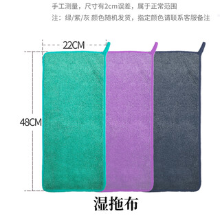 Li jiajie mopping rag, household mop, thickened rag, hand washable, no watermark, no lint, long 2 pieces (random color) 22*48
