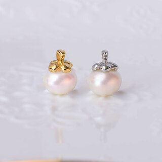 Olevo shishi ruyi natural freshwater true pearl single pendant sterling silver small persimmon necklace 2024 new light luxury niche 11-11.5mm white freshwater pearl white pendant