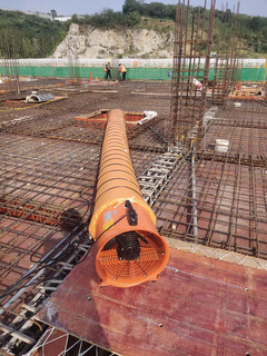 Limited space fire extinguishing blower portable axial flow fan ducted exhaust fan ventilator with duct mechanical drum 600 (24 inches) machine plus 20 meters of pipe