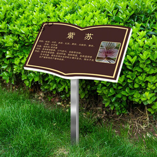 植物介绍牌树木标识牌中草药标识牌动物简介牌植物科普牌定制户外 [定制]PVC覆水晶膜+立柱 20x30cm