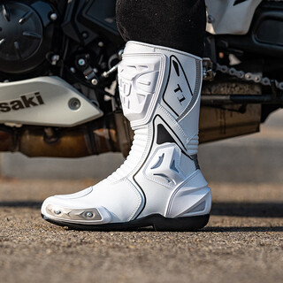 Tr motorcycle riding boots tiger road motorcycle shoes anti-fall knight racing shoes rally boots for men all seasons t1 white 42