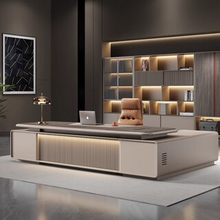 Chengyu boss desk simple modern desk supervisor desk and chair combination luxury double cabinet president manager desk office furniture 2.0 meters luxury boss desk