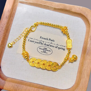 Dl 1998 coiled gold bracelet vietnamese sand l gold women's style ancient five emperors money gourd plate gourd five emperors money bracelet version