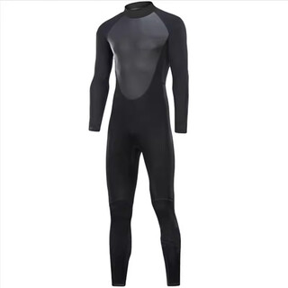 Shi xishuo 3.5mm long-sleeved warm wetsuit men's one-piece sun protection waterproof female snorkeling suit surfing cold-proof swimming wetsuit classic one-piece black l size 110-125jin jin is equal to 0.5 kg