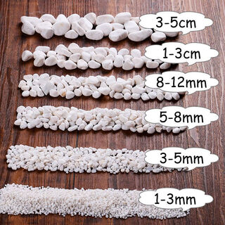 Small white stones, succulent paving stones, flowers, pebbles, rain flowers, stone fish tanks, landscaping, potted plants, courtyard paving, classic white stones 5a grade 5 jin jin equal to 0.5 kg / recommended 1-3 cm distinction