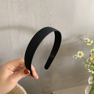 Suyi embroidered 2.5cm frosted widened face wash headband for women korean version versatile outer wear headband simple toothed anti-slip hairpin 2.5cm - black