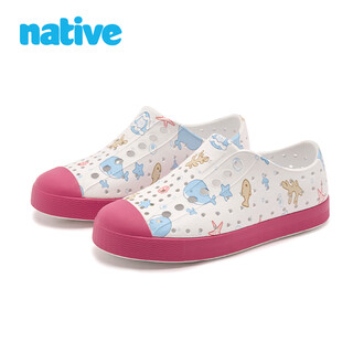 Native2026jefferson like a whale to the sea series children's crocs shoes for boys and girls, casual and versatile parent-child shoes white | marine life | light pink 26 (children's style 165mm)