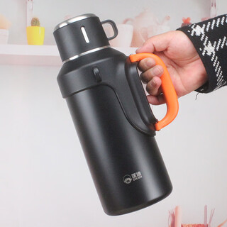 Kuangdi kuangdi new portable all-in-one travel insulated kettle office outdoor vacuum insulated kettle obsidian black 1300ml
