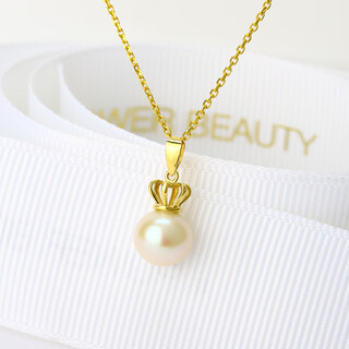 Li shen's new product 18k gold three-dimensional crown pearl pendant empty jasper beeswax pendant diy accessories 18k gold without pearl necklace