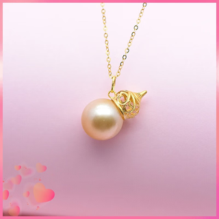 Xue cong pendant 18k gold pagoda baoding pearl pendant gourd empty support pendant beeswax jasper diy women's necklace small size 18k gold yellow one does not include necklace pearls