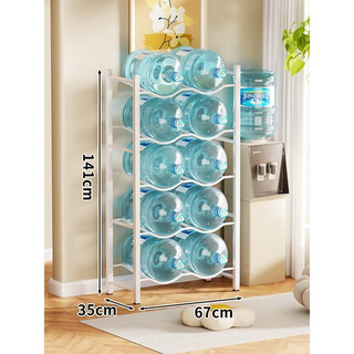 Bucket rack multi-layer floor stand next to office water dispenser bottled water storage rack large barrel mineral water storage rack double row five layers - can hold 10 barrels standard