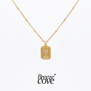 Shien breezecove gilt love small fragrance pendant necklace plated with 18k gold texture clavicle chain 18k gold plated model in stock