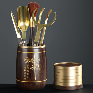 Shangyanfang tea ceremony six gentlemen kung fu tea accessories collection pure copper tea making tools high-end tea table ornaments