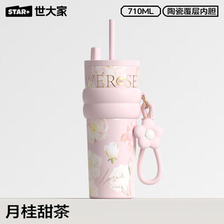 The same type of thermos cup for women from celebrities all over the world, as a birthday gift for girlfriends, friends and wives, large-capacity straw cups