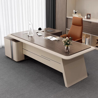 Boss shu sheng's office desk and chair combination is simple and modern. president supervisor manager desk desk executive desk office single table 1.8 meters * 0.8 meters including installation.